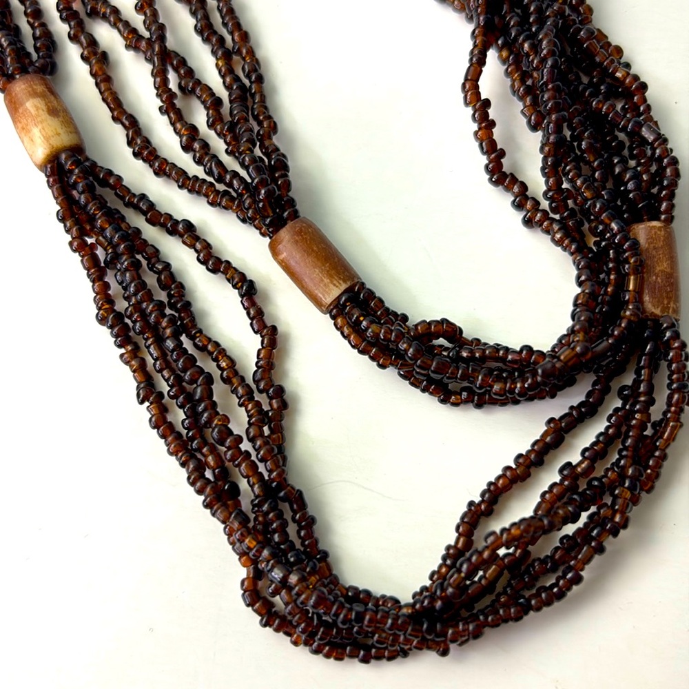 Brown beaded necklace